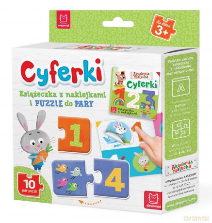 Cyferki Książeczka z Naklejkami i Puzzle do Pary [KSIĄŻKA]