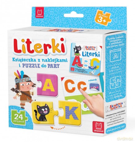Literki Książeczka z Naklejkami i Puzzle do Pary [KSIĄŻKA]