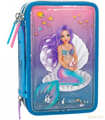 Piórnik Potrójny Brokatowy Top Model Mermaid 10013a
