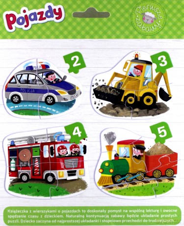 Pojazdy Książeczka i Cztery Układanki Puzzle Dla Malucha [KSIĄŻKA]