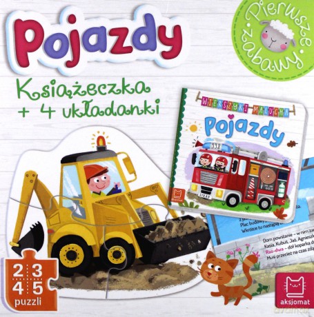 Pojazdy Książeczka i Cztery Układanki Puzzle Dla Malucha [KSIĄŻKA]