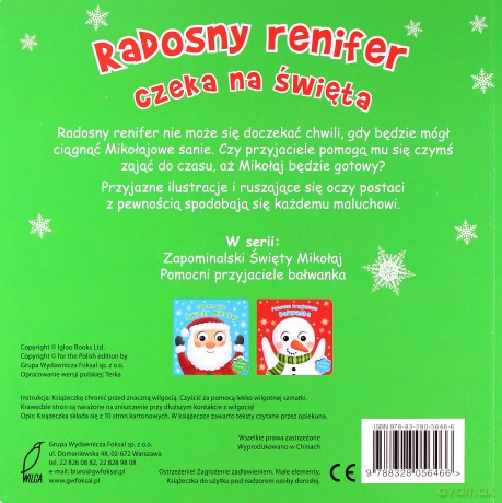 Radosny Renifer Czeka na Święta Ruchome Oczka [KSIĄŻKA]
