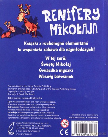 Renifery Mikołaja Ruchome Obrazki [KSIĄŻKA]