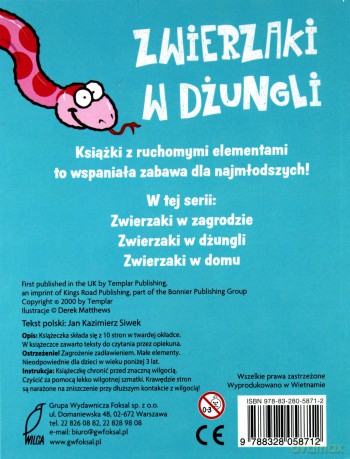 Zwierzaki w Dżungli Ruchome Obrazki [KSIĄŻKA]