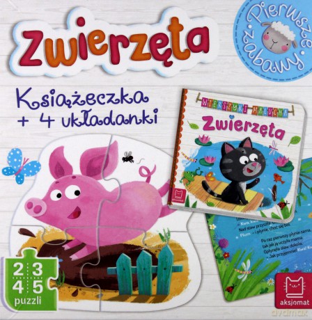 Zwierzęta Książeczka i Cztery Układanki Puzzle Dla Malucha [KSIĄŻKA]