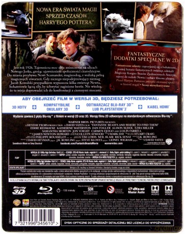 Fantastyczne zwierzęta i jak je znaleźć (steelbook) [Blu-Ray 3D]+[Blu-Ray]