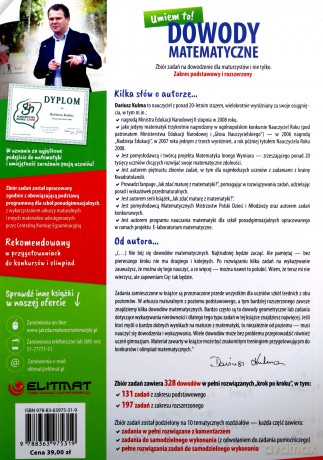 Dowody Matematyczne -Umiem to! zakres podstawowy i rozszerzony zbiór zadań - Dariusz Kulma [KSIĄŻKA]