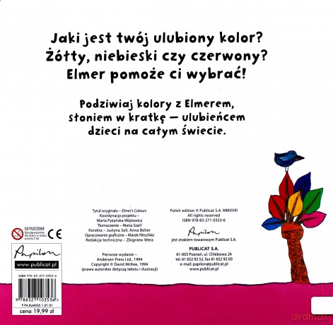 Elmer i kolory - David McKee [KSIĄŻKA]