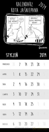Kalendarz 2019 z magnesem - Kota Jaśniepana - Magdalena Gałęzia, Magdalena Gałęzia [KALENDARZ]