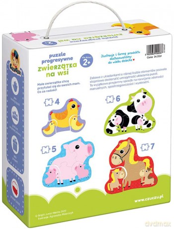 Puzzle progresywne Zwierzątka na wsi 2+ [GRA]