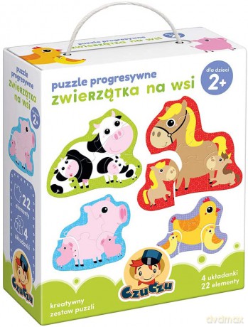 Puzzle progresywne Zwierzątka na wsi 2+ [GRA]