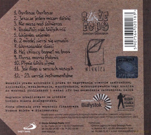 Boże Echo i Winnica: Orzełek 2 - Pieśni Patriotyczne [CD]