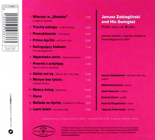 Janusz Zabiegliński Swingtet: Janusz Zabieglinski And His Swingtet (Polish Jazz vol. 9) [CD]