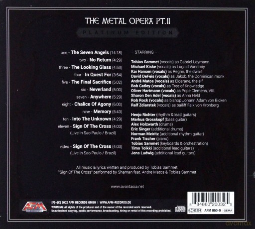 Avantasia: The Metal Opera Pt. II (Platinum Edition) (digipack) [CD]