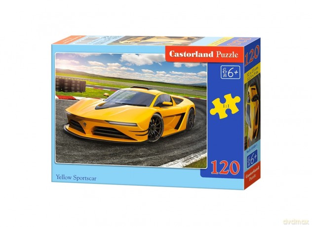 CASTORLAND 120 el. el. - Żółte sportowe auto [PUZZLE]