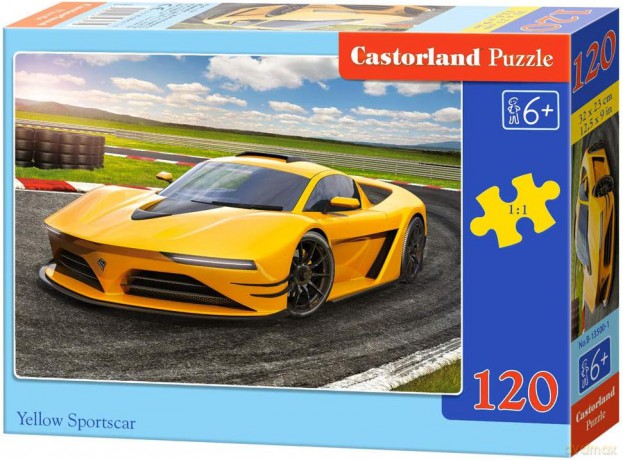 CASTORLAND 120 el. el. - Żółte sportowe auto [PUZZLE]