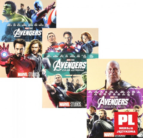 Avengers Trylogia: Avengers / Avengers: Czas Ultrona / Avengers: Wojna bez granic Pakiet [3DVD]