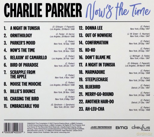 Charlie Parker: Now's The Time [CD]