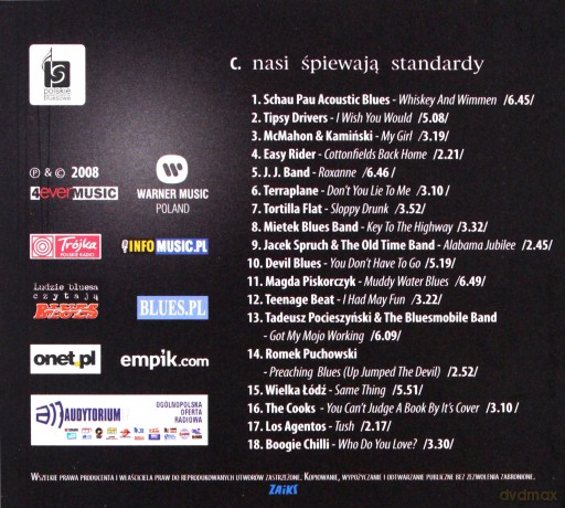 Antologia Polskiego Bluesa Nasi śpiewają standard [CD]