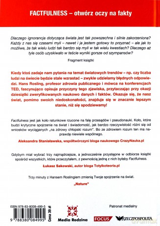 Factfulness. Dlaczego świat jest lepszy niż myślimy czyli jak stereotypy zastąpić realną wiedzą - Hans Rosling, Ola Rosling, Anna Rosling-Ronnlund [KSIĄŻKA]