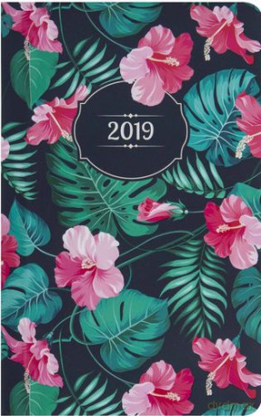 Kalendarz 2019 flora A6 kieszonkowy hibiskus 70195 [KALENDARZ]