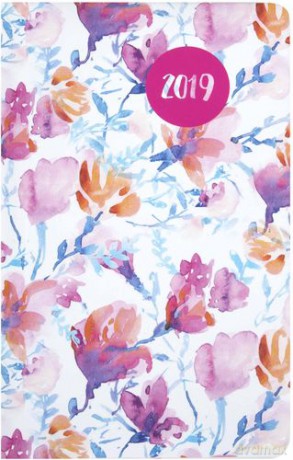 Kalendarz 2019 flora A6 kieszonkowy kwiaty akwarela 70192 [KALENDARZ]