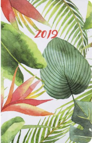 Kalendarz 2019 flora A6 kieszonkowy tropikalne liście 70193 [KALENDARZ]