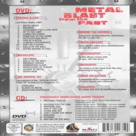 Accept: Metal Blast From The Past [DVD]+[CD]