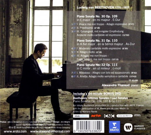 Alexandre Tharaud: Beethoven: Piano Sonatas Op. 109, 110, 111 [DVD]+[CD]