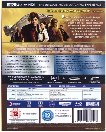 Solo: A Star Wars Story (Han Solo: Gwiezdne wojny - historie) (Disney) [Blu-Ray 4K]+[2xBlu-Ray]