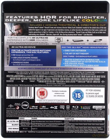 Robin Hood (2010) [Blu-Ray 4K]+[Blu-Ray]+[DVD]