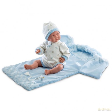 LLORENS Lalka Bobas Lalo w niebieskim beciku 42 cm