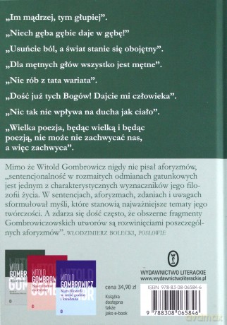 Aforyzmy - Witold Gombrowicz [KSIĄŻKA]