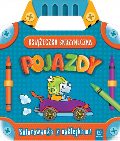 Książeczka skrzyneczka pojazdy. Kolorowanka z naklejkami [KSIĄŻKA]