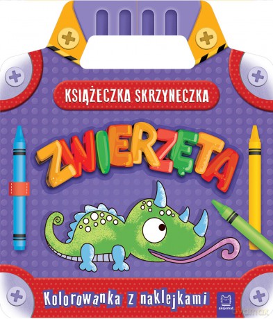 Książeczka skrzyneczka zwierzęta. Kolorowanka z naklejkami [KSIĄŻKA]
