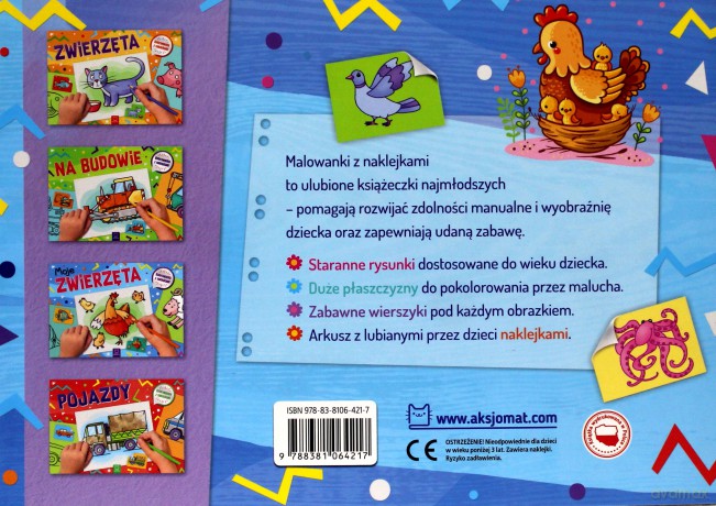 Moje zwierzęta. Kolorowanka z naklejkami [KSIĄŻKA]