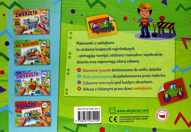 Na budowie. Kolorowanka z naklejkami [KSIĄŻKA]