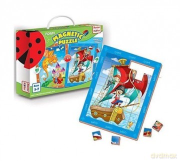 Puzzle piankowe Magnetyczne w pudełku odważny rycerz i piraci [PUZZLE]