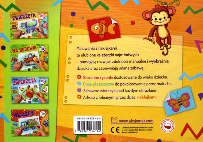Zwierzęta. Kolorowanka z naklejkami [KSIĄŻKA]