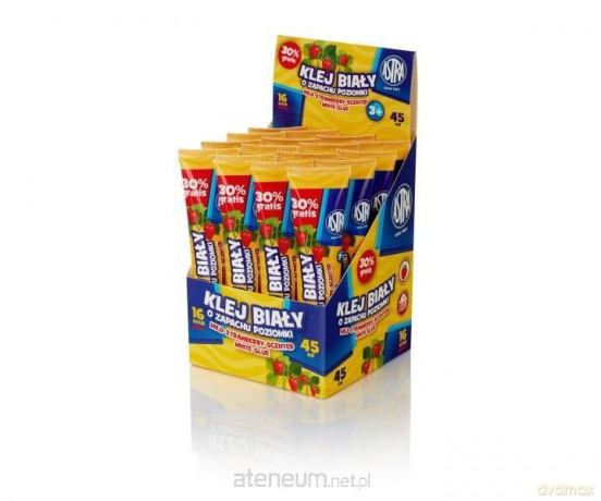 Klej biały zapachowy poziomka 45 ml (16 szt)