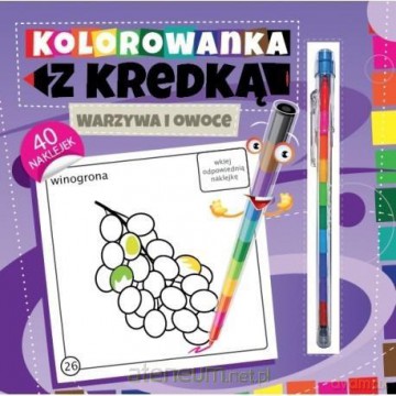Kolorowanka z kredką - Warzywa i owoce [KSIĄŻKA]