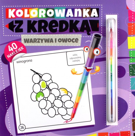 Kolorowanka z kredką - Warzywa i owoce [KSIĄŻKA]