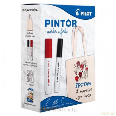 Marker Pintor zestaw czarny i czerw. + torba