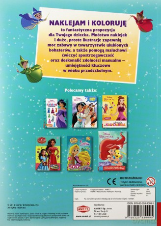 Naklejam i Koloruję. Disney Księżniczka [KSIĄŻKA]