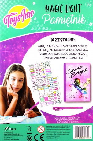 Pamiętnik Magic Light Unicorn