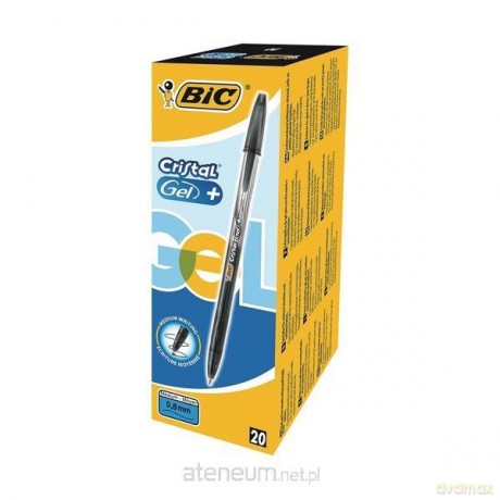 Pióro żelowe Cristal Gel + czarny (20 szt)