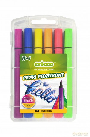 Pisaki pędzelkowe CRICCO 11+1 kolorów kaseta