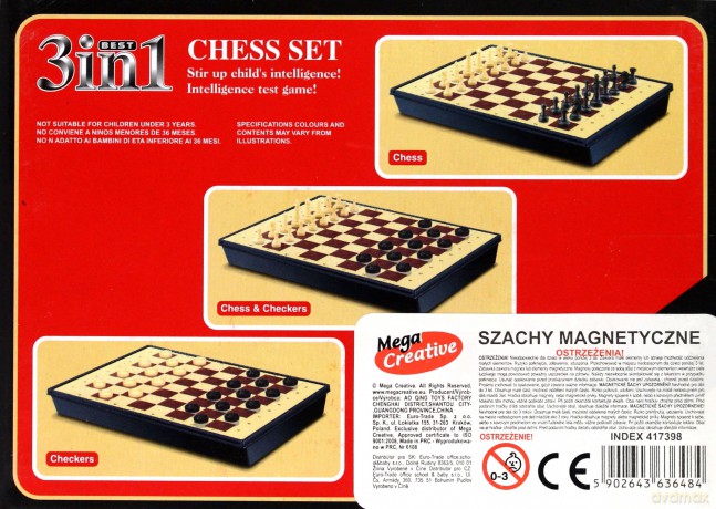 Szachy magnetyczne 3w1 [GRA PLANSZOWA]