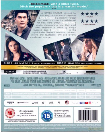 A Simple Favour (Zwyczajna Przysługa) [Blu-Ray 4K]+[Blu-Ray]