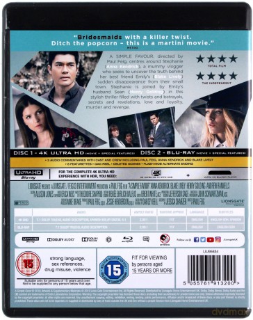 A Simple Favour (Zwyczajna Przysługa) [Blu-Ray 4K]+[Blu-Ray]